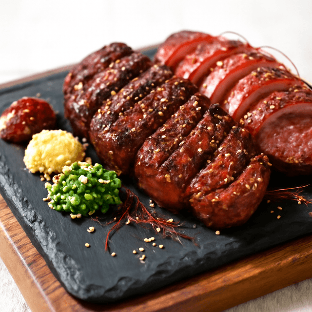 소고기와 훈제오리 구이